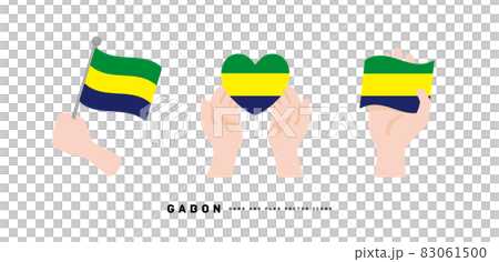 [ガボン]手と国旗のアイコン ベクターイラスト 83061500
