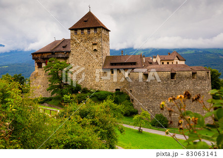 Medieval castle view in Vaduz. Liechtenstein Medieval castle view in Vaduz. Liechtenstein 83063141