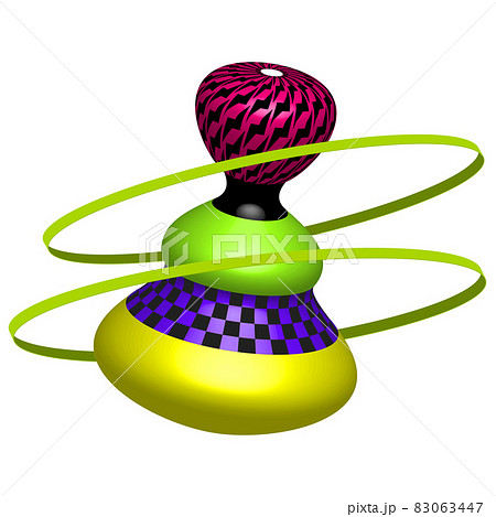 3D realistic vector shapes. Volumetric bright toys of an unusual shape. 83063447