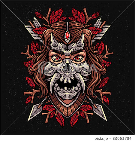 Tribal girls mascot logo design Tribal girls mascot logo design 83063784