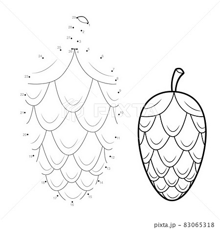 Dot to dot Christmas puzzle for children. Connect dots game. Christmas Cone Dot to dot Christmas puzzle for children. Connect dots game. Christmas Cone 83065318