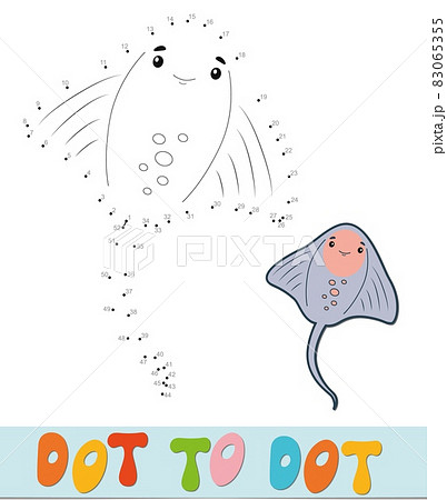 Dot to dot puzzle. Connect dots game. cramp-fish illustration 83065355