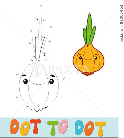 Dot to dot puzzle. Connect dots game. onion illustration Dot to dot puzzle. Connect dots game. onion illustration 83065403
