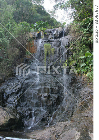a Beautiful Waterfall at the peak, hong kong 83065657
