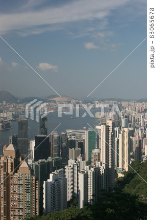 Hong Kong city skyline view from harbor with skyscrapers 16 July 2005 83065678