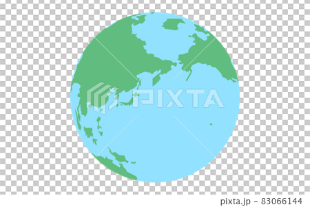 白色背景上的地球(歐亞大陸和太平洋) 白色背景上的地球(歐亞大陸和太平洋) 83066144