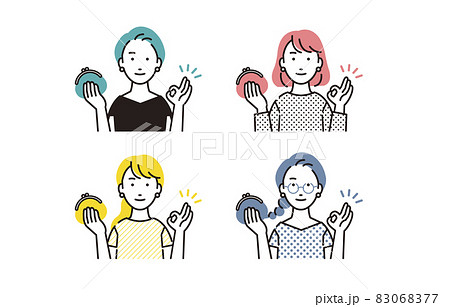 人物 お財布を見せる女性セット 人物 お財布を見せる女性セット 83068377