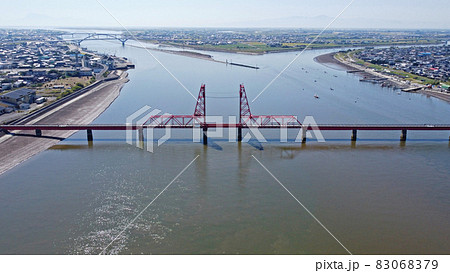 筑後川昇開橋のドローン空撮 筑後川昇開橋のドローン空撮 83068379