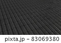 Top view of black double corrugated tiles on roof home or house pattern texture background. Shingle construction. 3d abstract illustration 83069380