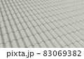 Top view of white double corrugated tiles on roof home or house pattern texture background. Shingle construction. 3d abstract illustration 83069382