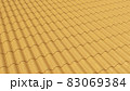 Top view of brown double corrugated tiles on roof home or house pattern texture background. Shingle construction. 3d abstract illustration 83069384