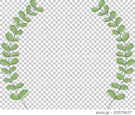 Handwritten leaf decoration frame used to decorate text 83070627