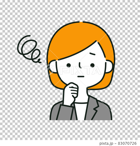 Illustration of a woman in a worried suit Illustration of a woman in a worried suit 83070726