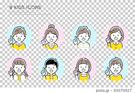 ベクターイラスト素材：子供、人物アイコンセット 83070927