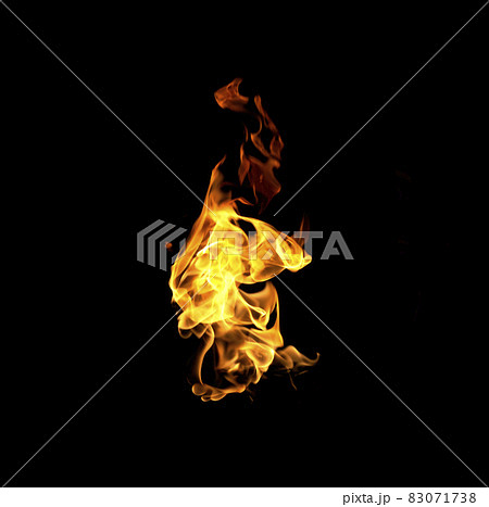 Fire flames collection isolated on black background 83071738