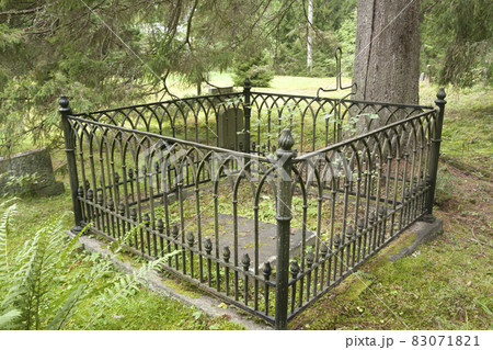 Grave at old beautiful semetery in Finland. 83071821