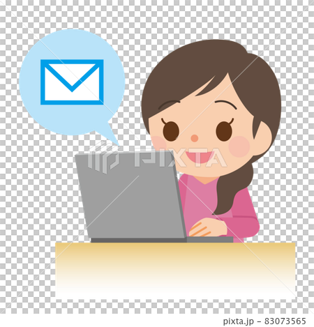 Woman checking email on laptop Woman checking email on laptop 83073565