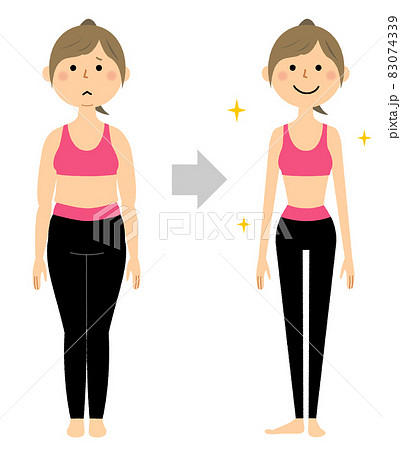 ダイエット ビフォーアフターのイラスト素材 ダイエット ビフォーアフターのイラスト素材
