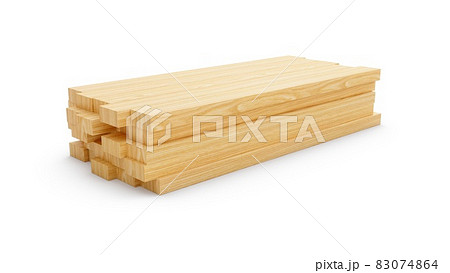 3D rendering Board wooden material construction on white background 3D rendering Board wooden material construction on white background 83074864
