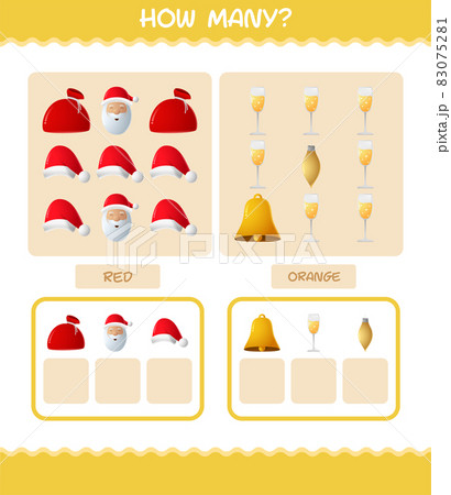 How many cartoon christmas. Counting game. Educational game for pre shool years kids and toddlers 83075281
