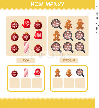How many cartoon christmas. Counting game. Educational game for pre shool years kids and toddlers 83075346