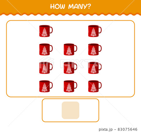 How many cartoon mug. Counting game. Educational game for pre shool years kids and toddlers 83075646