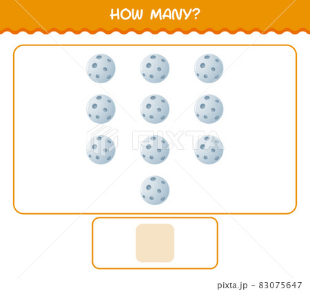 How many cartoon moon. Counting game. Educational game for pre shool years kids and toddlers 83075647