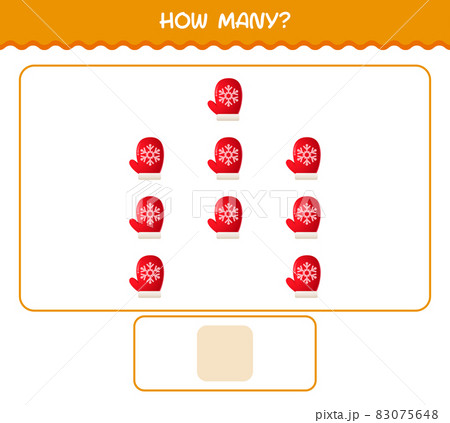 How many cartoon mitten. Counting game. Educational game for pre shool years kids and toddlers 83075648