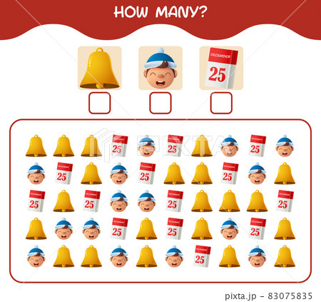 How many cartoon christmas. Counting game. Educational game for pre shool years kids and toddlers How many cartoon christmas. Counting game. Educational game for pre shool years kids and toddlers 83075835