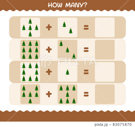 How many cartoon christmas tree. Counting game. Educational game for pre shool years kids and toddlers 83075870