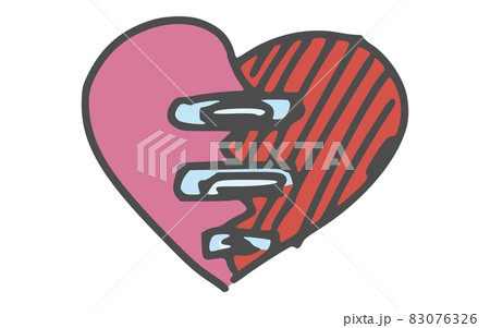 torn heart on the holiday of lovers with a plaster torn heart on the holiday of lovers with a plaster 83076326