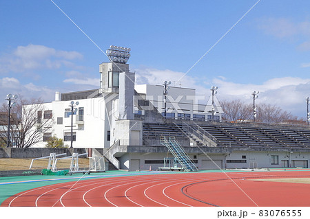 スポーツ競技場 パロマ瑞穂スポーツパーク北陸上競技場 愛知県 名古屋市 の写真素材