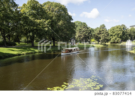 boat in a park in Riga, Latvia 83077414