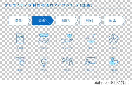 Creative production flow icon set 2_5 (planning) Creative production flow icon set 2_5 (planning) 83077953