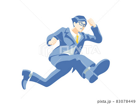 スーツで走るビジネスマン　 83078449