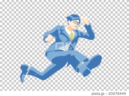 スーツで走るビジネスマン　 83078449