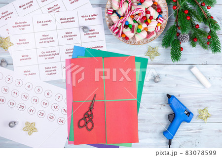 Step by step tutorial 2, making Christmas advent calendar with sweets and activities for kids, DIY Step by step tutorial 2, making Christmas advent calendar with sweets and activities for kids, DIY 83078599