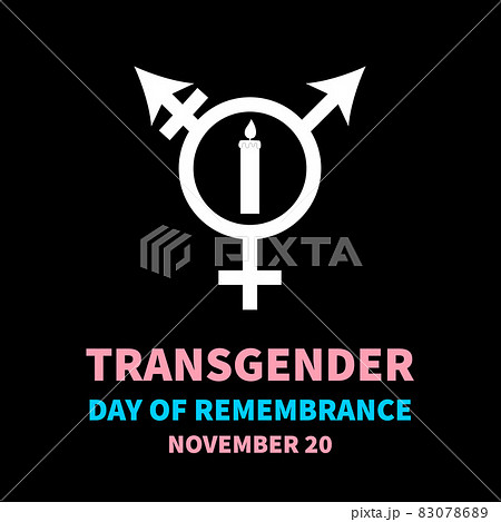 Transgender Day of Remembrance typography poster. LGBT community event on November 20. Vector template for banner, sign, logo design, card, etc 83078689