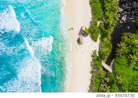 Grand Anse - one of the most beautiful beach of Seychelles. La Digue Island, Seychelles 83078730