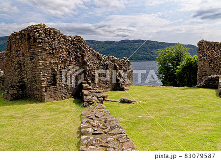 Urquhart Castle on the shore of Loch Ness 83079587