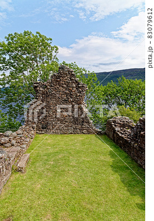 Urquhart Castle on the shore of Loch Ness 83079612