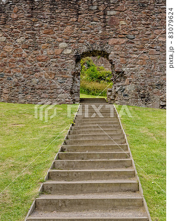 Urquhart Castle on the shore of Loch Ness 83079624
