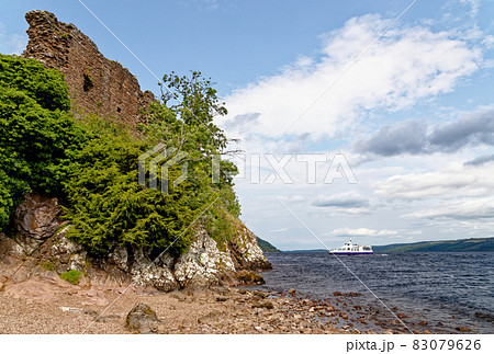 Urquhart Castle on the shore of Loch Ness 83079626