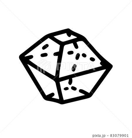 truncated octahedron line vector doodle simple icon 83079901