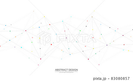 Abstract polygonal background with connecting dots and lines. Global network connection, digital technology and communication concept. Vector illustration Abstract polygonal background with connecting dots and lines. Global network connection, digital technology and communication concept. Vector illustration 83080857