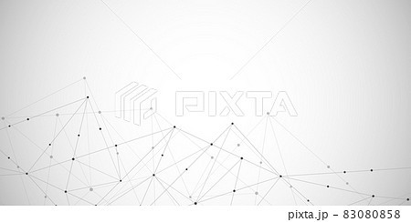 Abstract polygonal background with connecting dots and lines. Global network connection, digital technology and communication concept. Vector illustration Abstract polygonal background with connecting dots and lines. Global network connection, digital technology and communication concept. Vector illustration 83080858