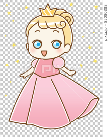 かわいいお姫様 ピンク キラキラ背景のイラスト素材 0808 かわいいお姫様 ピンク キラキラ背景のイラスト素材 0808