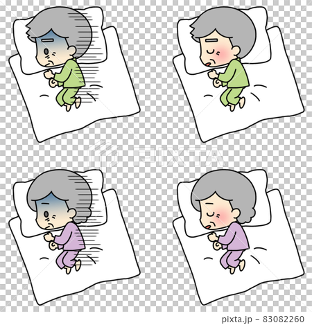 横になっている人（鬱、睡眠）。高齢者。 83082260