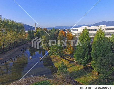 【ドローン空撮・京都府　亀岡運動公園】秋の景色　京都府亀岡市 83086654