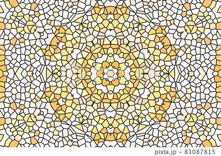 ステンドグラス風の幾何学的な模様のデザイン 83087815